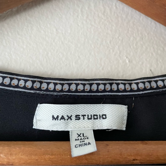 MAX STUDIO Floral Bohemian Deep V Mini Dress Women's XL - Picture 6 of 7